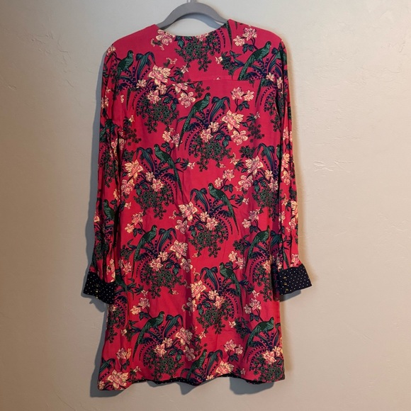 Anthropologie Maeve Floral Long Sleeve Dress with Polka Dot Accents - Picture 6 of 13